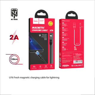Cáp sạc Hoco U76 đầu sạc nam châm, sạc nhanh tối đa 2A, hỗ trợ truyền dữ liệu, có đèn LED, dài 1.2m