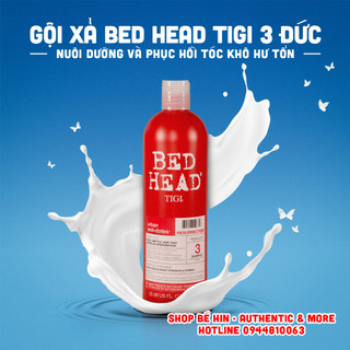 Cặp dầu gội xả cao cấp Tigi đỏ Tigi 3 Bed Head dưỡng tóc chuyên sâu, phục hồi tóc hư tổn, Hàng Đức chính hãng