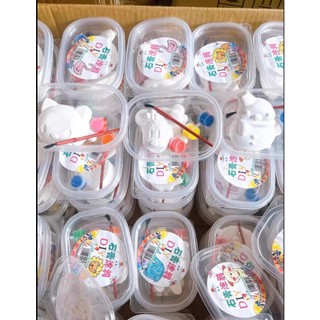 Bộ đồ chơi sáng tạo tượng thạch cao tự tô mini tại nhà cho bé gồm 2 tượng nhỏ +1 cọ+3 màu century shop