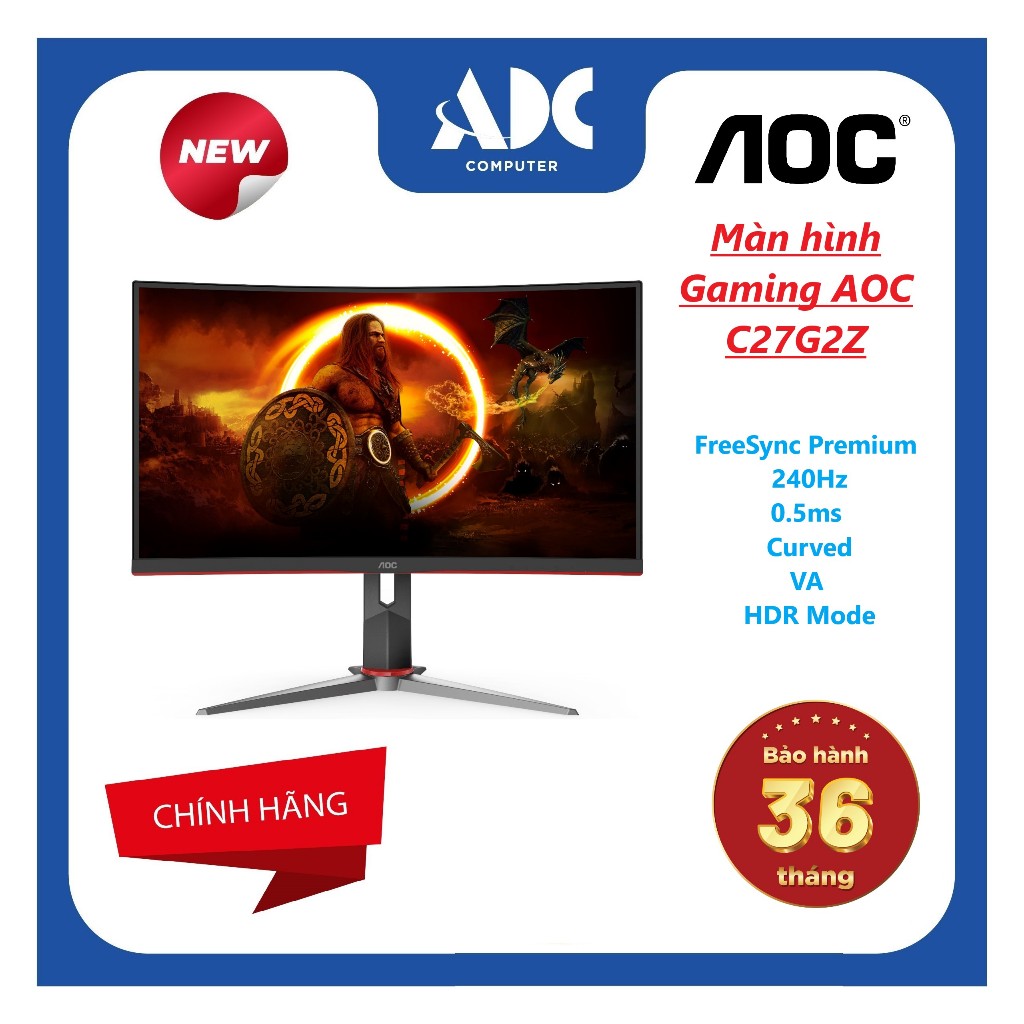 Màn hình Máy Tính Gaming AOC C27G2Z/74 (27" 240Hz 0.5ms) - Chính Hãng