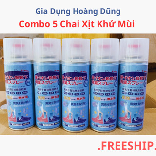 [COMBO] 5 Chai xịt Khử Mùi Giày Nano Bạc Diệt Khuẩn Ngăn Ngừa Hôi Chân Lưu Hương 24h Hương Chanh - Đào