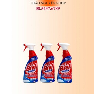 Xịt vệ sinh đồ inox, vòi sen, vách kính Bref Power 750ml, chai xịt tẩy rửa đồ Inox Bref
