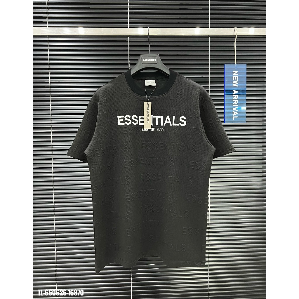 🔥Hot🔥Áo thun Essentials vân nổi thêu chữ thiết kế hot trend Nam nữ New 2024