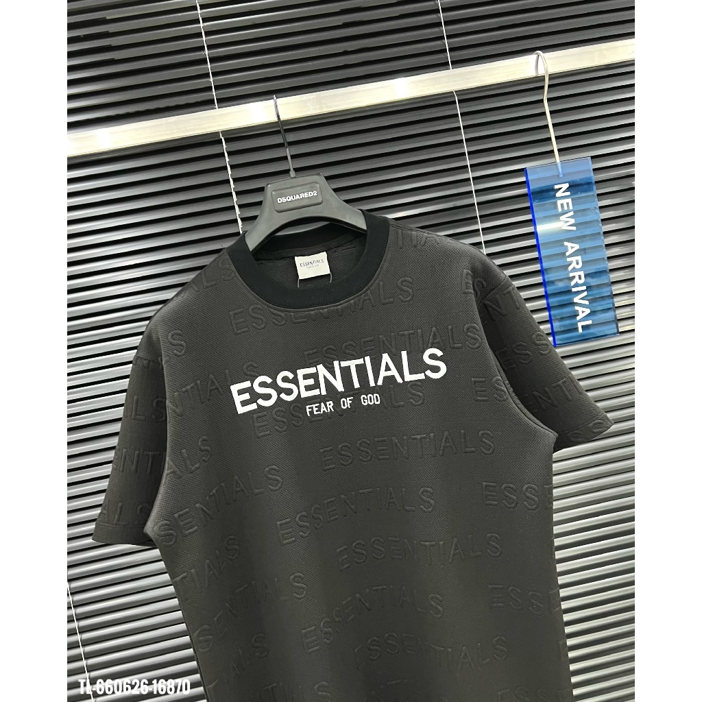🔥Hot🔥Áo thun Essentials vân nổi thêu chữ thiết kế hot trend Nam nữ New 2024