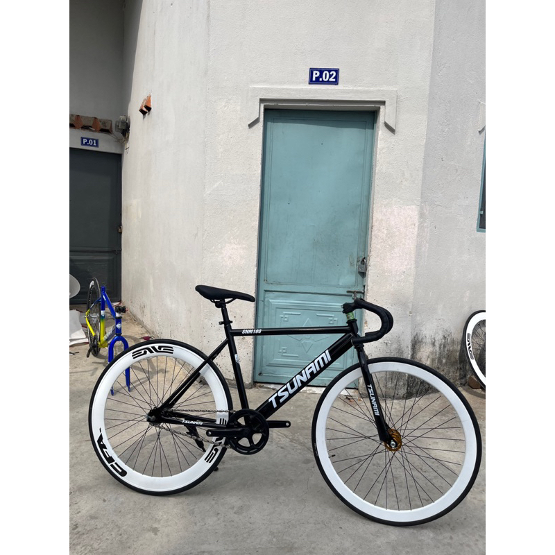 Xe Đạp Fixed & Single Màu Đen Vành 6 Phân Đen (Tặng Strap)