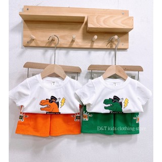 Bộ đồ cotton khủng long ngộ nghĩnh cho bé trai