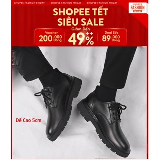 Giày Da Nam Chunky Derby 5cm, Giày Công Sở Nam tăng chiều Cao Bản Đẹp Nhất