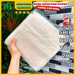Bánh tráng phơi sương vuông Tây Ninh - Xấp 500g - Bánh tráng Mạnh Hùng