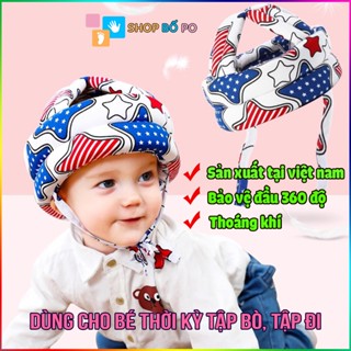 Mũ bảo vệ đầu cho bé tập đi, tập bò, siêu nhẹ, siêu thoáng, điều chỉnh theo kích thước vòng đầu