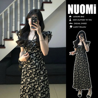 Váy voan hoa cúc 2 lớp tay xoè
