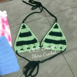 Áo bra bikini handmade bằng len nhiều màu