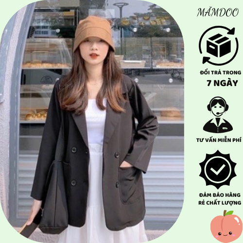 Chất Nhung Mango,Áo Blazer ulzzang Cá Tính Thời Trang công Sở Unisex MĂMDOO