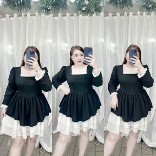 [Bigsize-Hình Thật] Đầm hoa bigsize phối voan 2 tầng ( KÈM QUẦN RỜI ) 60-90kg