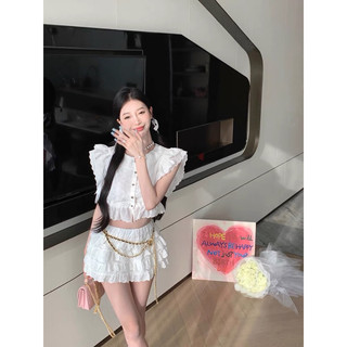 Set áo kèm chân váy trắng, váy HANNY