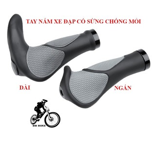 Tay nắm xe đạp có sừng, bọc tay lái xe đạp thể thao full cao su tì tay size to chống mỏi bb bike