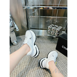 Giày thể thao sneaker cn logo bạc pha lưới fullbox