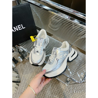 Giày thể thao sneaker cn logo bạc pha lưới fullbox