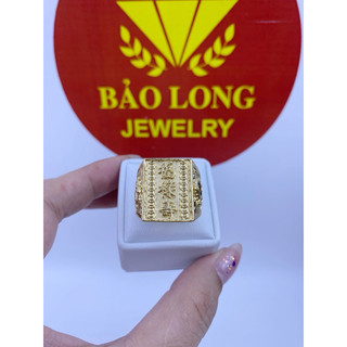 Nhẫn nam chữ Phúc Lộc Thọ mạ vàng 18k có ký hiệu bền đẹp