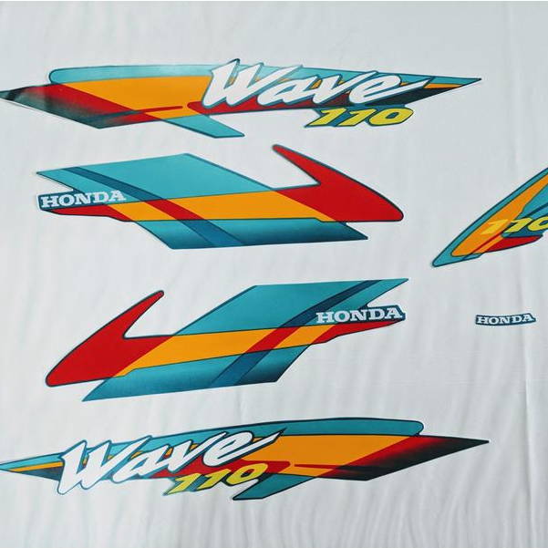 Tem trang trí xe máy Wave THÁI 110 , Tem ZIN 3 lớp ĐỜI 2000 (MÀU XANH NGỌC )