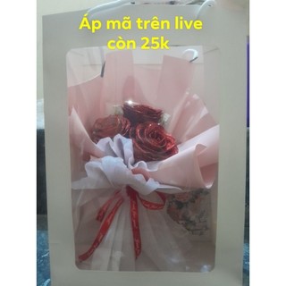 Bó hoa sáp hoa nhũ 1 bông kèm túi thiệp , hoa nhũ 3 bông kèm túi thiệp. dola mart
