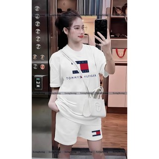 Bộ hè nam nữ , bộ thể thao in chữ tommy cực chất