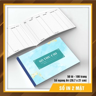 Sổ thu chi - In 2 mặt - Bìa in màu đẹp (A4 ngang)