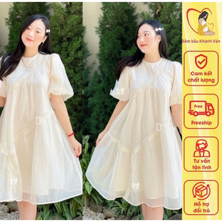 Đầm bầu thiết kế, váy bầu voan lụa xinh xắn đi tiệc sang chảnh M41 cực hot hit