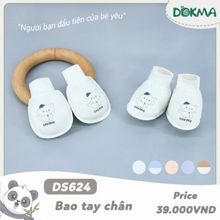 Bộ bao tay, bao chân bo chất sợi tre mềm mát Dokma DS624