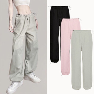 Quần vải kaki PARACHUTE màu trơn dây rút bên- dáng Ống rộng- Jogger mặc được 2 kiểu m017