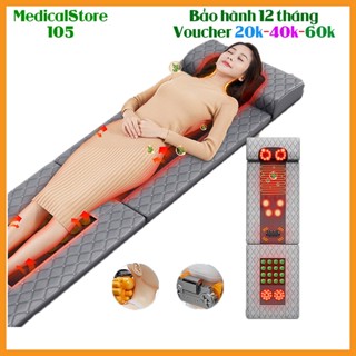 Đệm massage toàn thân, Nệm massage cao cấp có bi xoay Lưng sưởi nhiệt đá nóng  BMN94