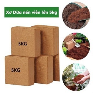 Viên nén xơ dừa loại lớn 4-5kg, nở ra 25-27kg,siêu tiết kiệm và tiện ích
