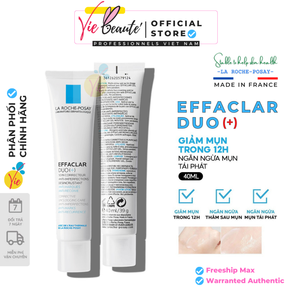 Kem giảm mụn La Roche Posay Effaclar DUO+ 40ml (dmp)