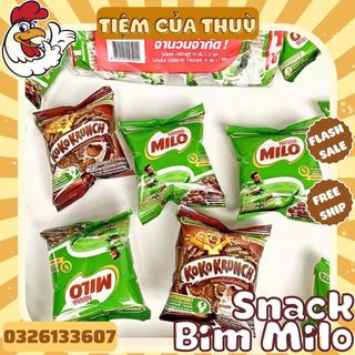 Snack bim bim milo nestle thái lan, ngũ cốc ăn sáng cacao milo thái lan gói 15g, đồ ăn vặt