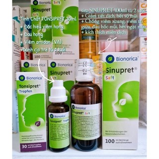 Tonsipret tropfen, sinupret saft -siro thảo dược của đức siro thảo dược mũi, họng