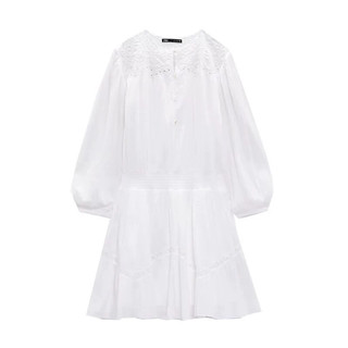 (Sẵn) Váy mini trắng thêu eo bo chun Zarraa
