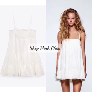 (Oder) Váy baby doll 2 dây trắng đuôi cá Zarra