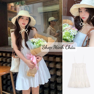 (Oder) Váy baby doll 2 dây trắng đuôi cá Zarra