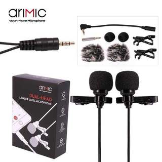 Micro cài áo AriMic - Cho Điện Thoại Và Máy Ảnh, máy quay phục vụ phỏng vấn, quay phim, vlog và nội dung số; 1.5m / 6m