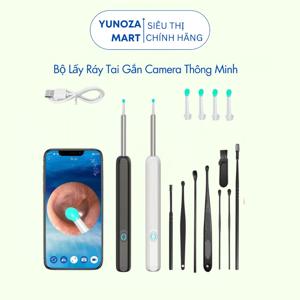 Bộ Dụng Cụ Lấy Ráy Tai Có Gắn Camera Nội Soi Thông Minh An Toàn,Tiện Lợi ,Hình Ảnh Sắc Nét Bảo Hành 6 tháng YUNOZA MART