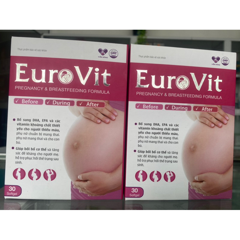 Euro vit(bổ sung DHA,EPA và các vitamin khoáng chất thiết yếu cho phụ nữ chuẩn bị mang thai,p/n mang thai và cho con bú)