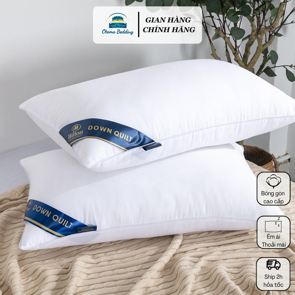 Ruột gối đầu bông gòn cao cấp, Ruột gối nằm hơi kích thước 45x65cm nặng 1,3kg