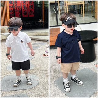 Bộ polo thêu gấu bé trai Bernie FASHION, set áo polo quần kaki