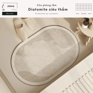 Thảm silicon thấm nước chống trơn để phòng bếp, thảm đá siêu thấm nước phong cách sang trọng