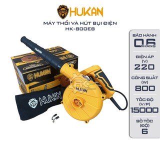 Máy thổi hút bụi cầm tay HUKAN 800EB công suất 800W, 6 cấp độ, 2 chức năng hút và thổi