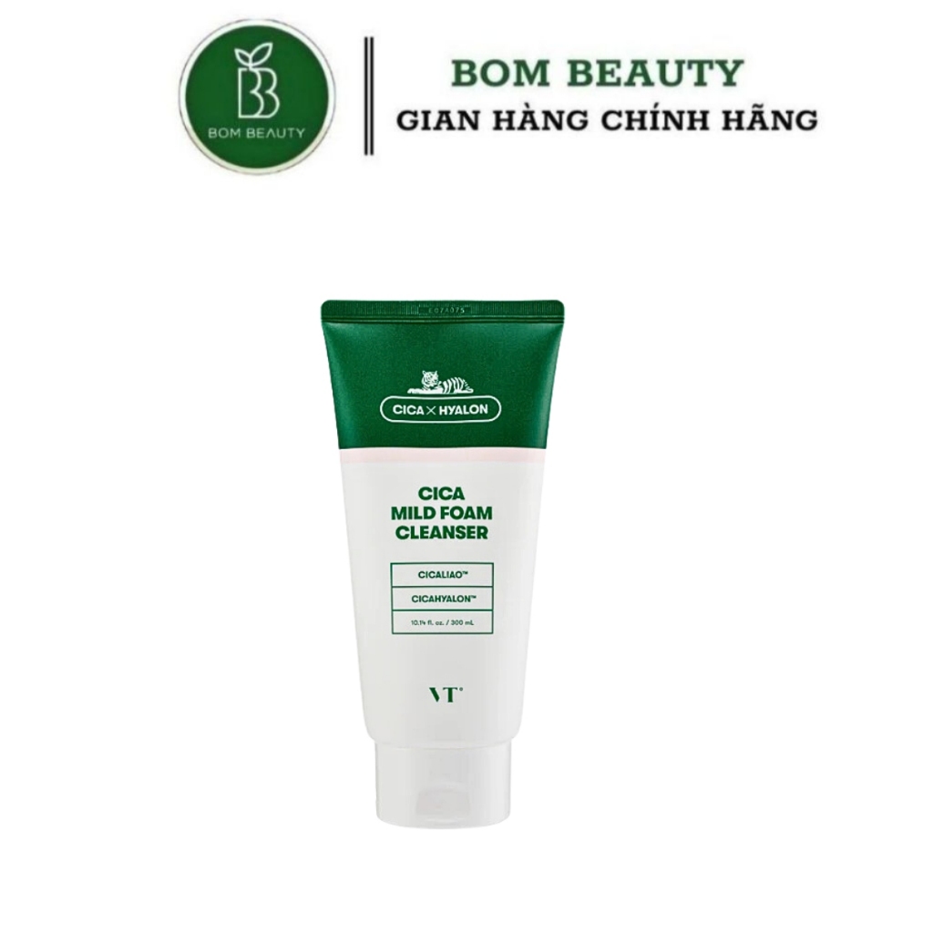 Sữa rửa mặt rau má làm dịu da VT Cica Centella rau má Mild Foam Cleanser 300ml