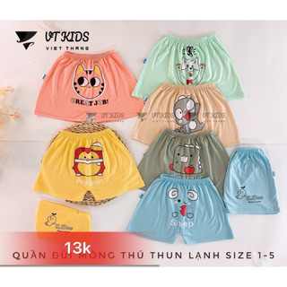 Quần đùi thun lạnh mông thú, quần thun lạnh cho bé trai, bé gái