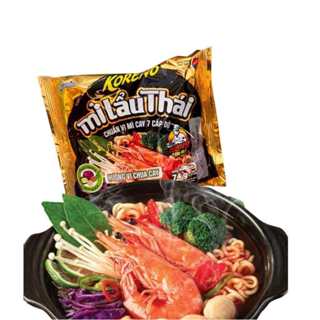 Combo 5 gói Mì Koreno lẩu Thái vị chua cay gói x 74g/ mì tương đen