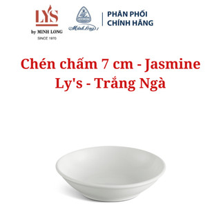 Bộ 2 chén chấm 7 cm jas lys trắng ngà - gốm sứ cao cấp minh long i