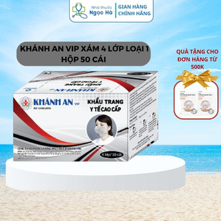 Khẩu trang y tế 4 lớp cao cấp khánh an vip màu xám