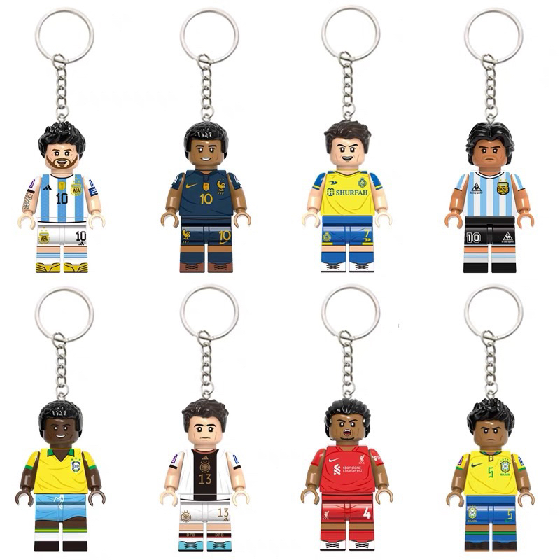  Móc khoá mô hình lắp ghép cực dễ thương cầu thủ bóng đá 